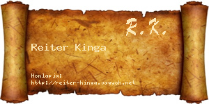 Reiter Kinga névjegykártya